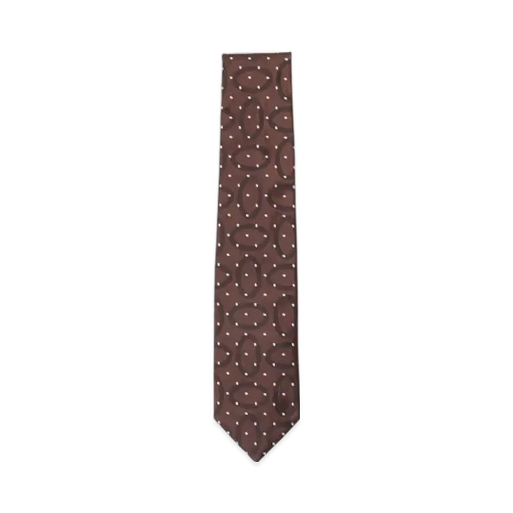 BEAMS Silk Pattern Tie "Brown"
