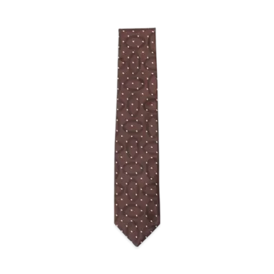 BEAMS Silk Pattern Tie "Brown"
