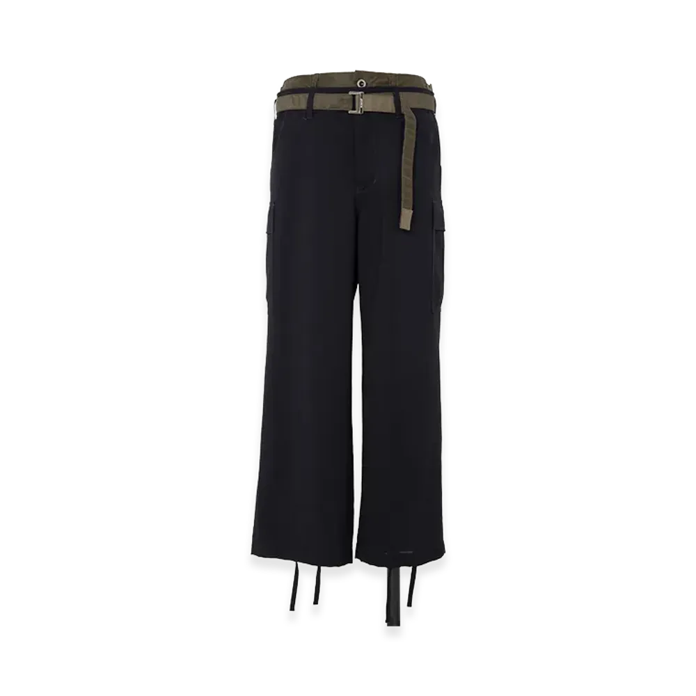 sacai Wool Suiting x Nylon Twill Pants "Navy/Dark Khaki"