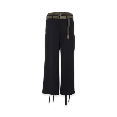 sacai Wool Suiting x Nylon Twill Pants "Navy/Dark Khaki"