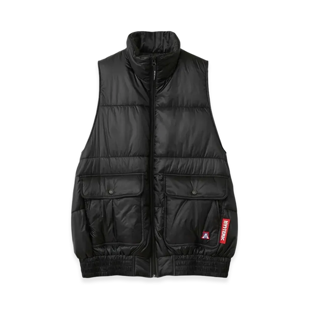 HYSTERIC GLAMOUR See No Evil Patch Stand-Up Collar Vest "Black"