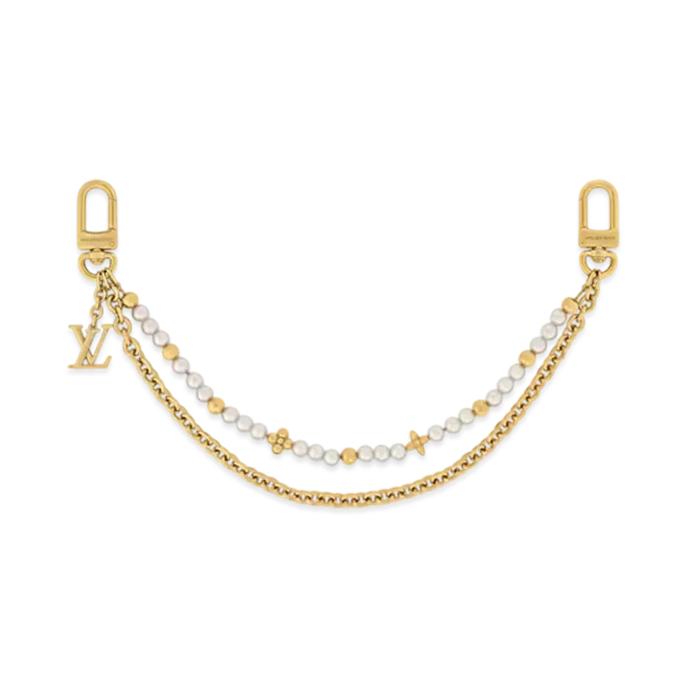 Louis Vuitton Pearl River Bag Charm Monogram Flower LV Initial "Dore"
