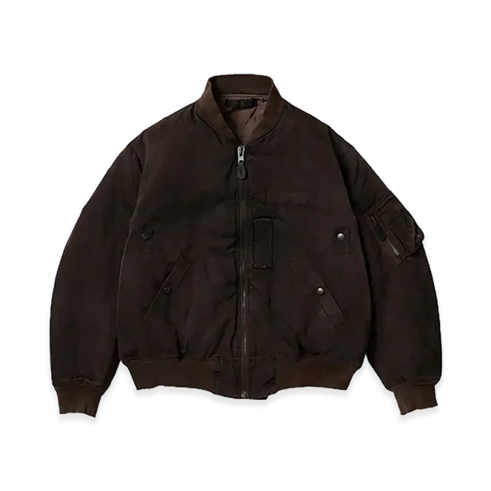 A.PRESSE Vintage Silk Light B-15C Flight Jacket "Brown"