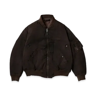 A.PRESSE Vintage Silk Light B-15C Flight Jacket "Brown"