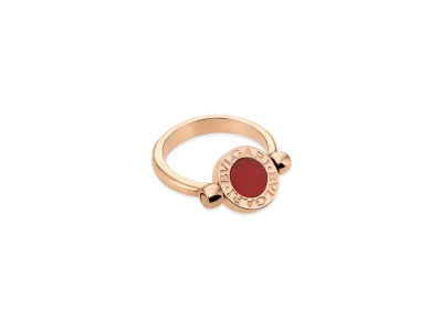 BVLGARI Bvlgari Bvlgari Flip Ring Mother of Pearl Carnelian18K "Pink Gold"