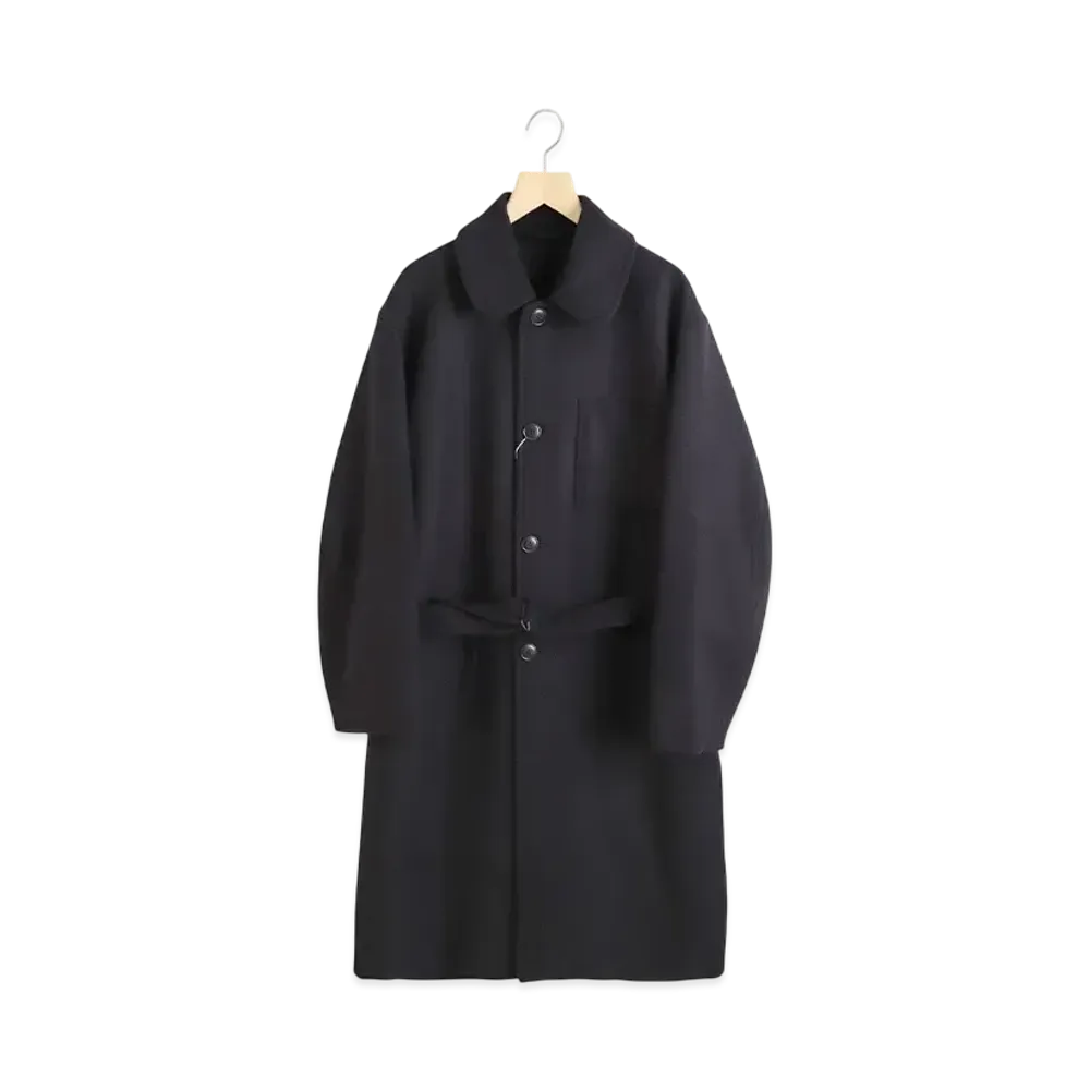 COMOLI Wool Cashmere Military Coat "Navy"