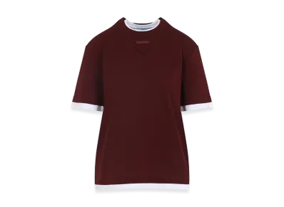 PRADA Women's Crew Neck T-Shirt "Bordeaux"