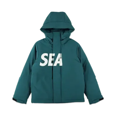 WIND AND SEA Sea Hooded Down Jacket "Sea Blue"