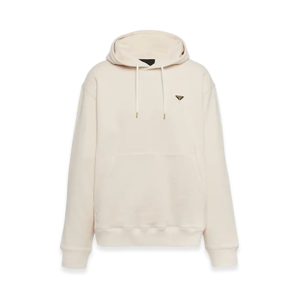 PRADA Cotton Fleece Hoodie "Natural"