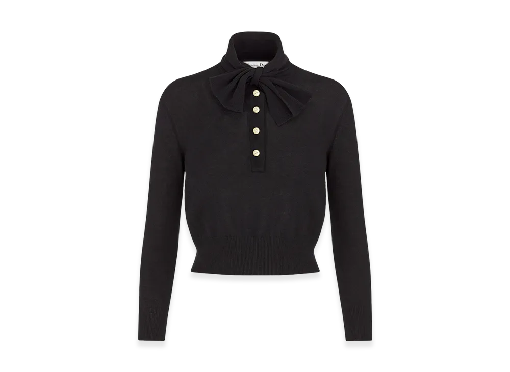 Dior Women's Tied Collar Sweater "Black"