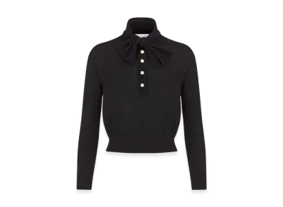 Dior Women's Tied Collar Sweater "Black"