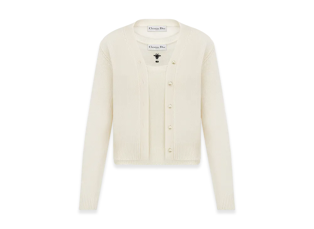 Dior Women's Twin-Set Cashmere Knit "Ecru"