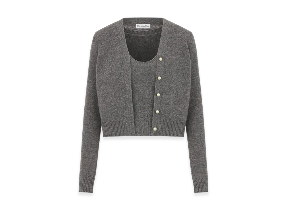 Dior Women's Twin-Set Cashmere Knit "Gray"