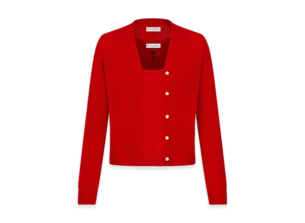 Dior Women's Twin-Set Cashmere Knit "Amaryllis Red"