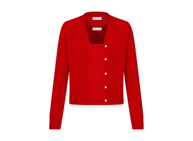 Dior Women's Twin-Set Cashmere Knit "Amaryllis Red"