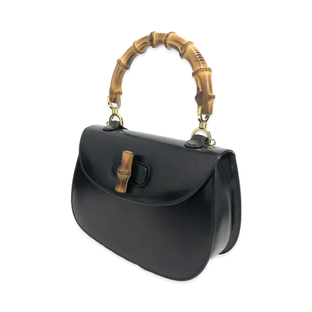 GUCCI Classic Bamboo Calf Medium Bag "Black"