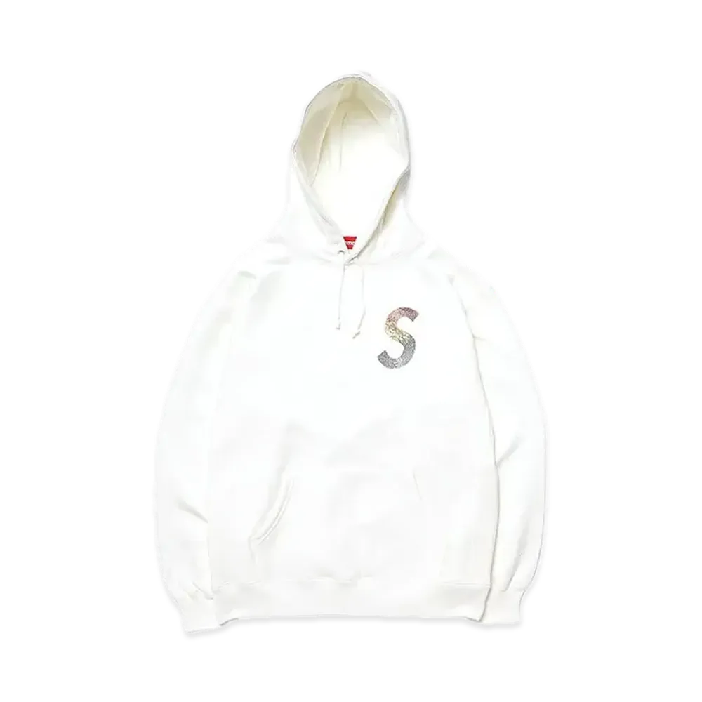 Supreme x Swarovski S Logo Hooded Sweatshirt "White"