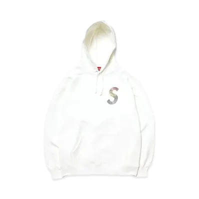 Supreme x Swarovski S Logo Hooded Sweatshirt "White"