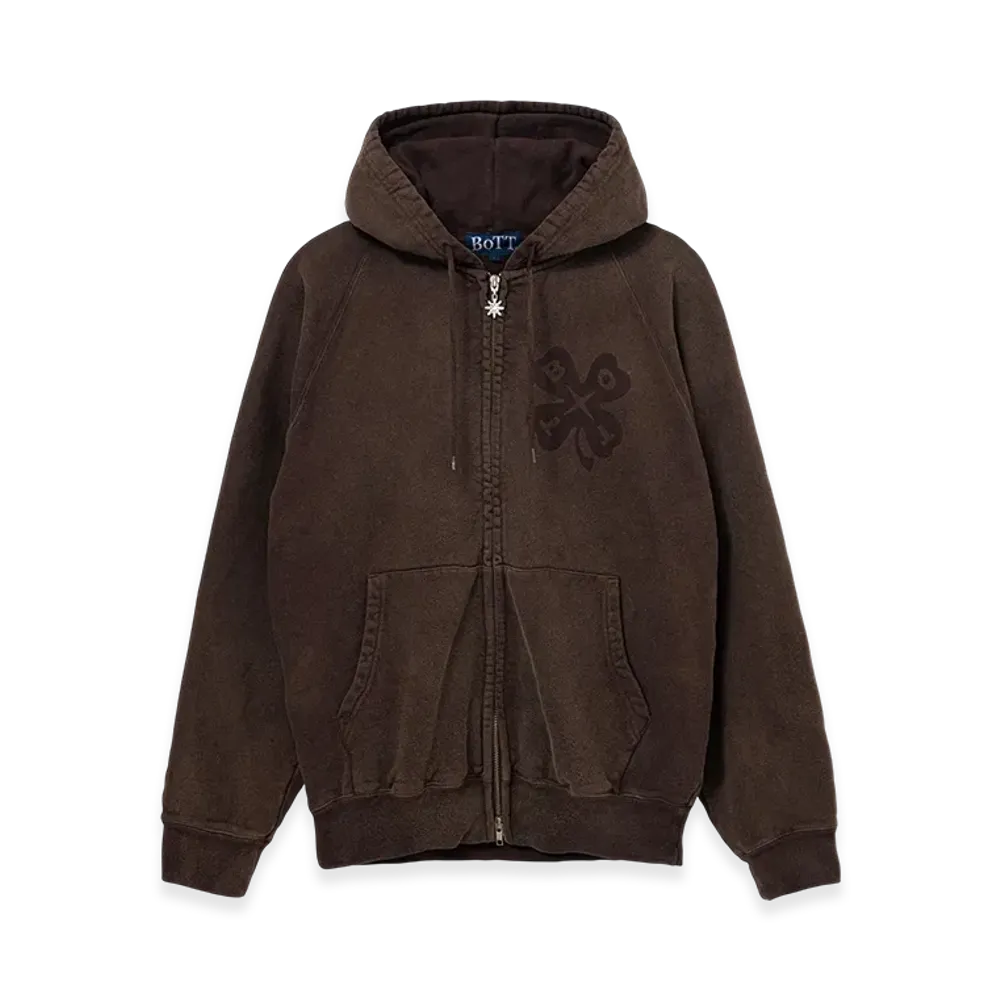 BoTT Washed Lucky Logo Zip Hoodie "Washed Brown"