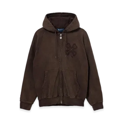 BoTT Washed Lucky Logo Zip Hoodie "Washed Brown"