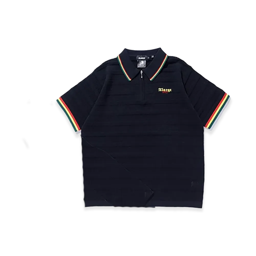 XLARGE x BOB MARLEY Mesh Knit Polo Shirt "Black"