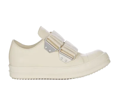 Rick Owens Women's SS26 Strap Low Sneaks Full Grain Calf Leather "Milk"