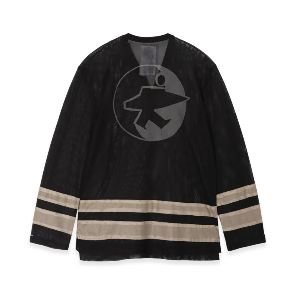 Stussy x Our Legacy Work Shop Hockey Jersey Black Beige Mighty Mesh "Black/Beige Mighty Mesh"