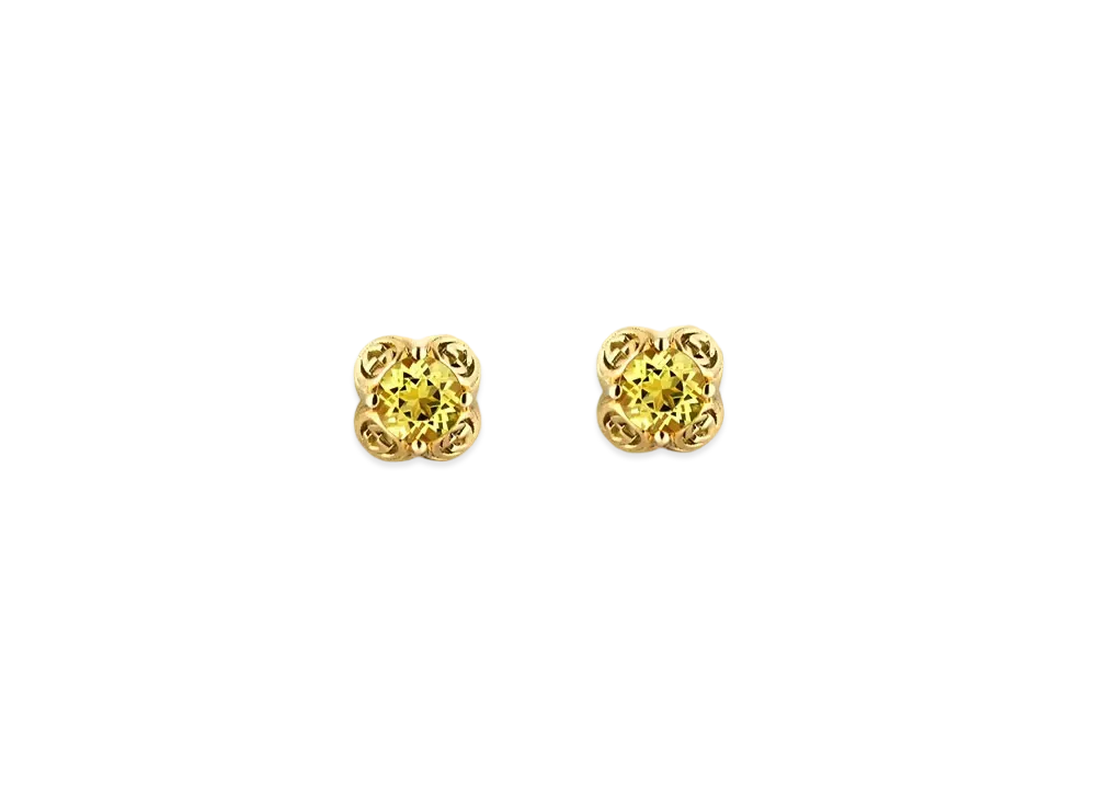 GUCCI Interlocking G Earrings With Beryl "Yellow"