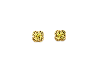 GUCCI Interlocking G Earrings With Beryl "Yellow"