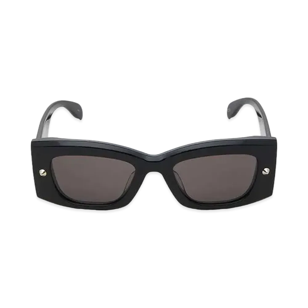 Alexander McQUEEN Spike Stud Rectangular Sunglasses "Black"