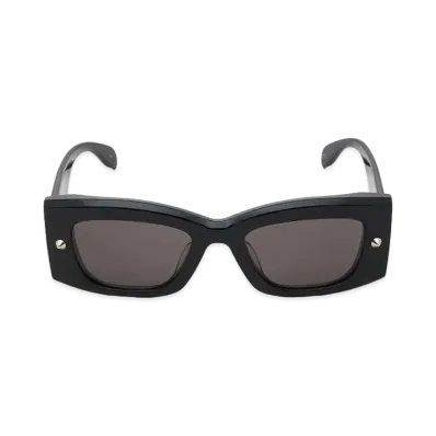 Alexander McQUEEN Spike Stud Rectangular Sunglasses "Black"