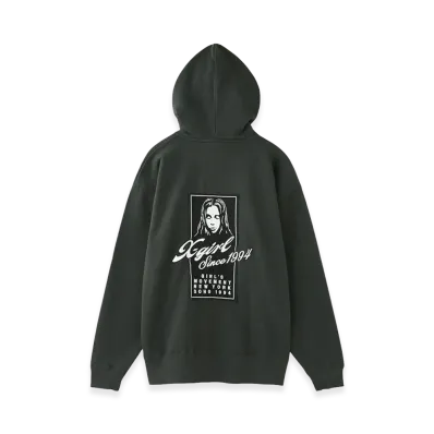 X-Girl Women's Face Box Patch Zip Up Sweat Hoodie "Charcoal"