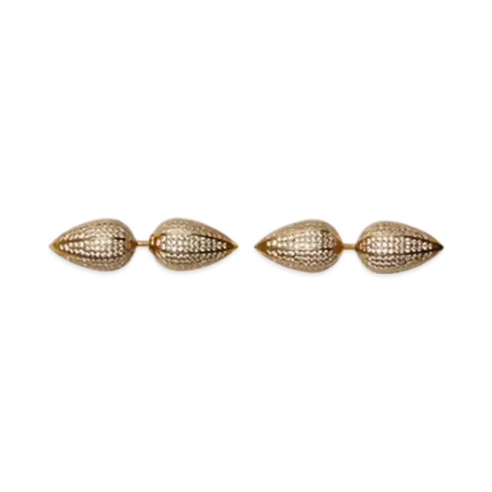 Burberry Spear Pave Stud Earrings "Gold/Clear"