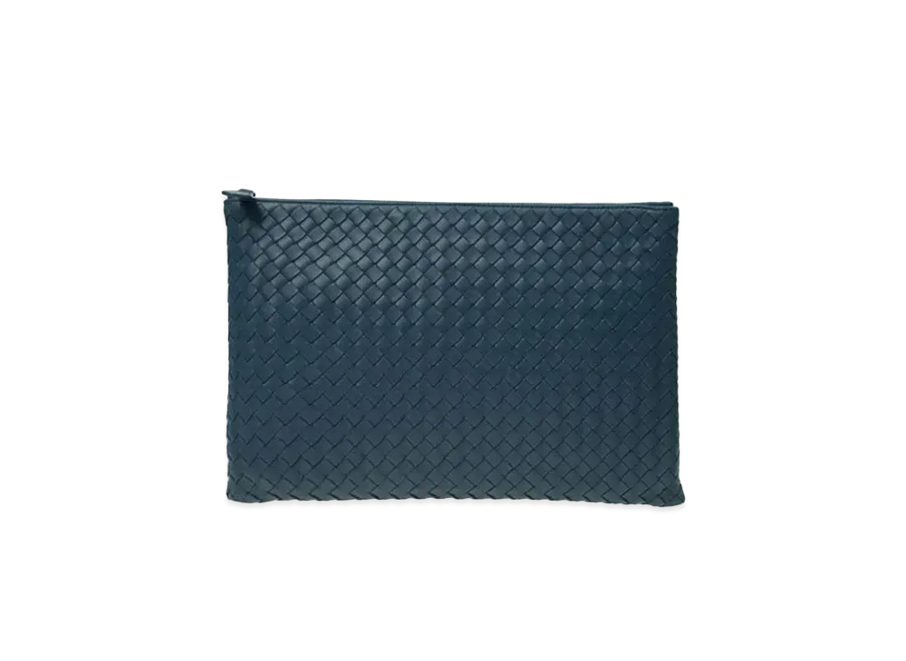 Bottega Veneta Lambskin Clutch Bag "Blue"