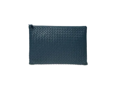 Bottega Veneta Lambskin Clutch Bag "Blue"