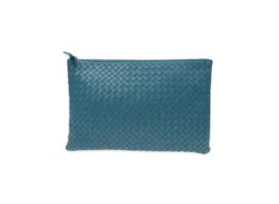 Bottega Veneta Lambskin Clutch Bag "Blue"