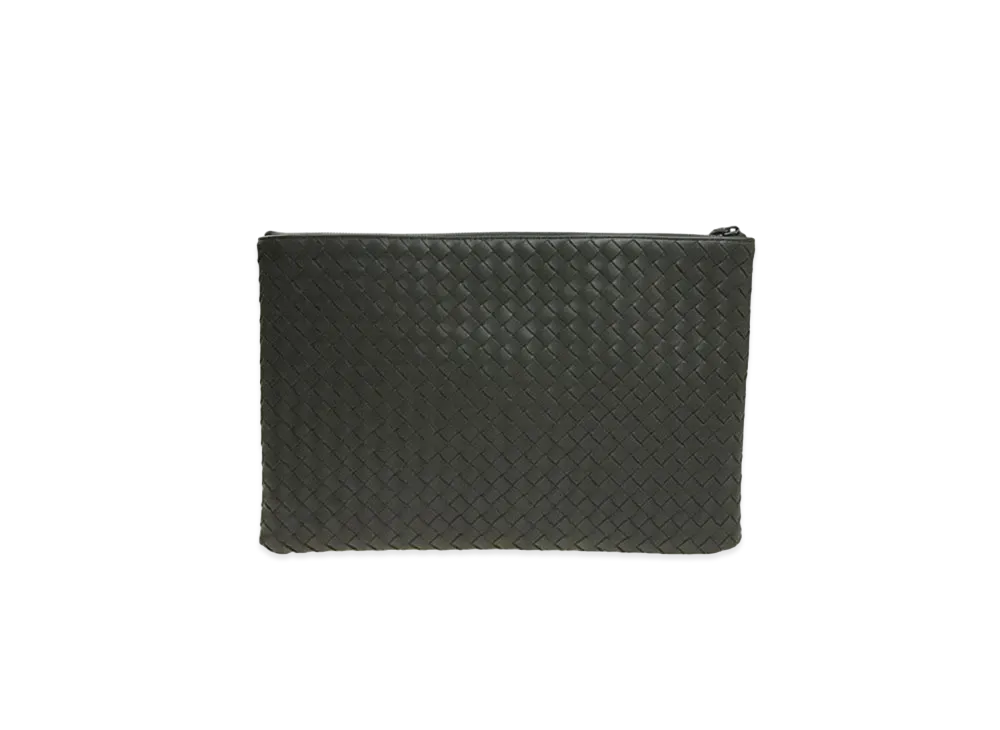 Bottega Veneta Lambskin Clutch Bag "Grey"