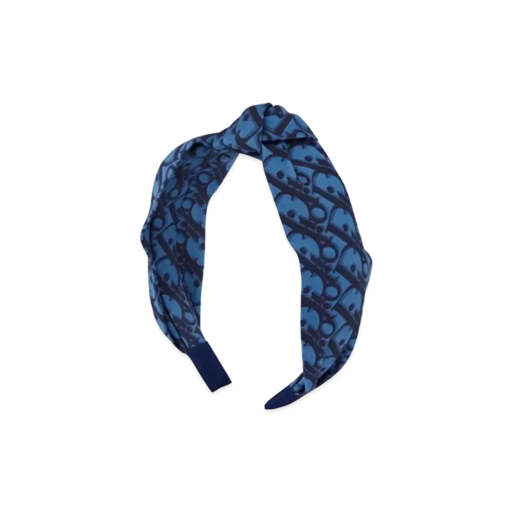 Dior KID'S Headband Blue Dior Oblique Cotton Poplin