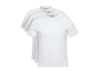 PRADA Women's Cotton Jersey T-Shirt Set (3 Pack) "White"