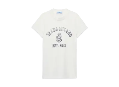 PRADA Women's Printed Jersey T-Shirt "White"