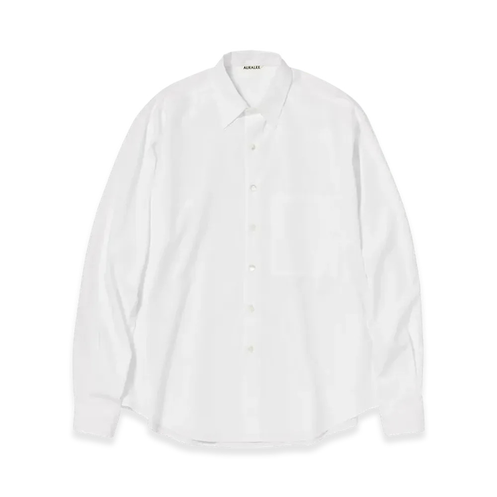 AURALEE Washed Finx Twill Big Shirt "White"