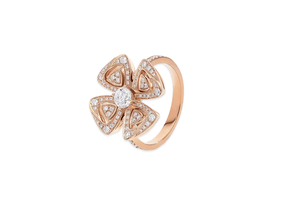 BVLGARI Fiorever Ring Pave Diamond "Pink Gold"