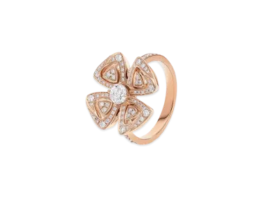 BVLGARI Fiorever Ring Pave Diamond "Pink Gold"
