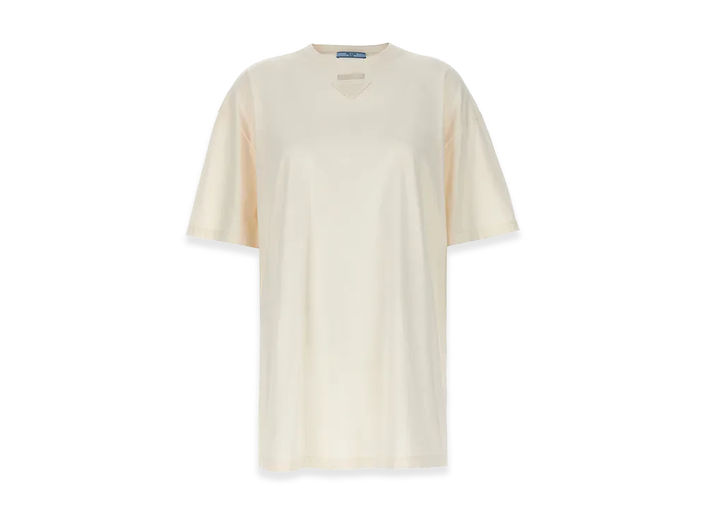 PRADA Women's Logo T-Shirt "Beige"