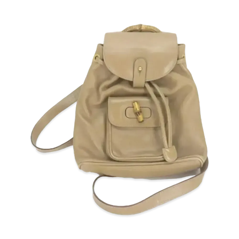 GUCCI Backpack Mini Bamboo Leather "Beige"