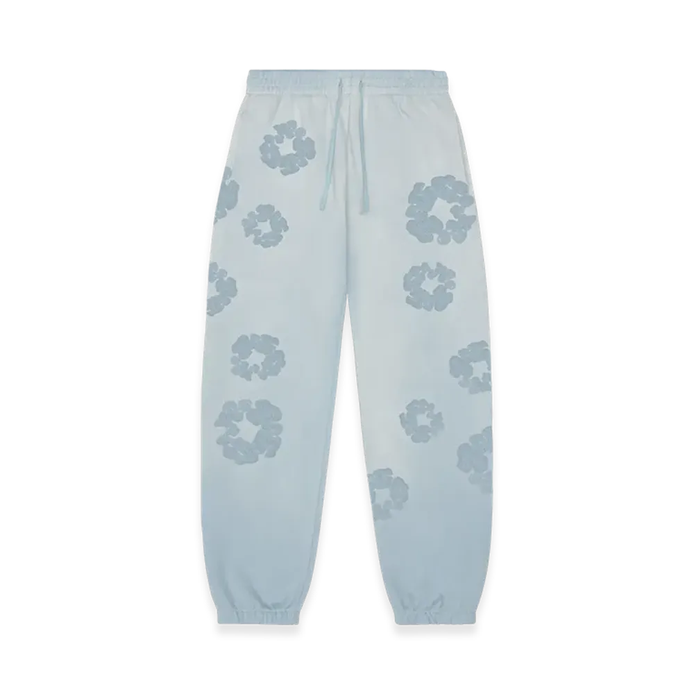 DENIM TEARS Faded Mono Cotton Wreath Sweatpants "Light Blue"