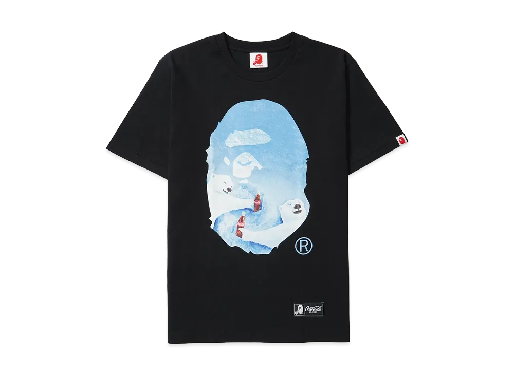 A BATHING APE x COCA COLA Photo Ape Head Tee "Black"