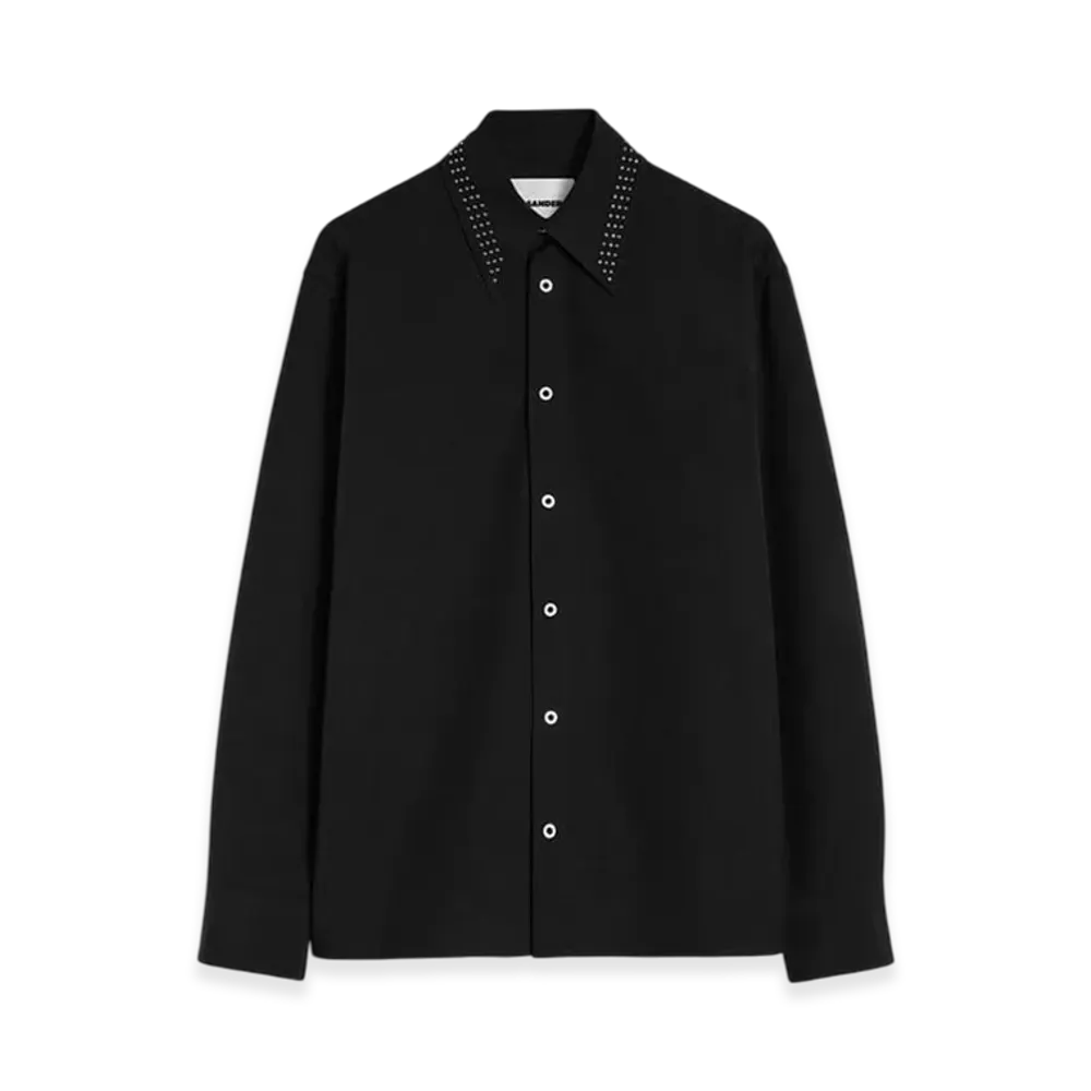 Jil Sander Wool Poplin Shirt "Black"