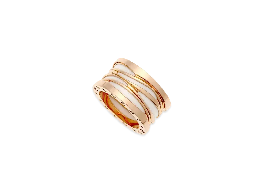 BVLGARI B.Zero1 Design Legend 4 Band Ring 18K "White/Pink Gold"