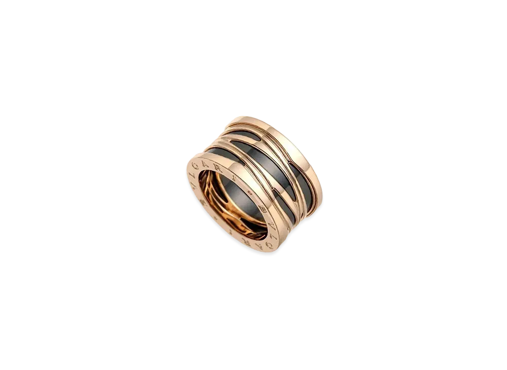 BVLGARI B.Zero1 Design Legend 4 Band Ring 18K "Black/Pink Gold"